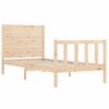 Cama Individual | Cama Para Adultos | Estructura De Cama Individual Con Cabecero Madera Maciza Cfw993535