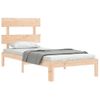 Cama Individual | Cama Para Adultos | Estructura De Cama Individual Con Cabecero Madera Maciza Cfw762441