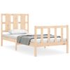 Cama Individual | Cama Para Adultos | Estructura De Cama Individual Con Cabecero Madera Maciza Cfw883748