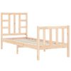 Cama Individual | Cama Para Adultos | Estructura De Cama Individual Con Cabecero Madera Maciza Cfw769838