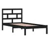 Cama Individual | Cama Para Adultos | Estructura De Cama Individual Madera Maciza Negra 90x190 Cm Cfw217087