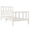 Cama Individual | Cama Para Adultos | Estructura De Cama Madera Maciza Blanco 75x190 Cm Cfw835604