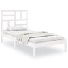 Cama Individual | Cama Para Adultos | Estructura De Cama Individual Madera Maciza Blanco 90x190 Cm Cfw403982