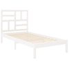 Cama Individual | Cama Para Adultos | Estructura De Cama Individual Madera Maciza Blanco 90x190 Cm Cfw403982