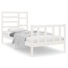 Cama Individual | Cama Para Adultos | Estructura De Cama Individual Madera Maciza Blanca 90x190 Cm Cfw597640