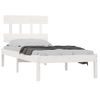 Cama Individual | Cama Para Adultos | Estructura De Cama Individual Madera Maciza Blanco 90x190 Cm Cfw651901