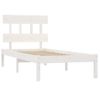 Cama Individual | Cama Para Adultos | Estructura De Cama Individual Madera Maciza Blanco 90x190 Cm Cfw651901