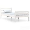 Cama Individual | Cama Para Adultos | Estructura De Cama Individual Madera Maciza Blanca 90x190 Cm Cfw705015