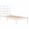 Cama Individual | Cama Para Adultos | Estructura De Cama Individual Madera Maciza Blanco 90x190 Cm Cfw591610