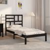 Cama Individual | Cama Para Adultos | Estructura De Cama Individual Madera Maciza Negra 90x190 Cm Cfw957388