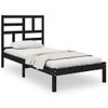 Cama Individual | Cama Para Adultos | Estructura De Cama Individual Madera Maciza Negra 90x190 Cm Cfw957388