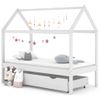 Cama Individual | Cama Infantil | Estructura De Cama Infantil Cajón Madera Pino Blanco 80x160 Cm Cfw765385