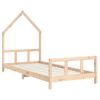 Cama Individual | Cama Infantil | Estructura De Cama Infantil Madera Maciza De Pino 90x190 Cm Cfw868020