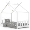 Cama Individual | Cama Infantil | Estructura De Cama Infantil Madera Maciza Pino Blanco 90x200 Cm Cfw175228