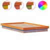 Cama Matrimonial | Cama Para Adultos | Estructura De Cama Led Madera Maciza Pino Marrón Cera 135x190cm Cfw946798