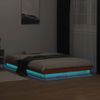 Cama Matrimonial | Cama Para Adultos | Estructura De Cama Led Madera Maciza Pino Marrón Cera 135x190cm Cfw946798