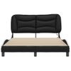 Cama Matrimonial | Cama Para Adultos | Estructura De Cama Luces Led Cuero Pe Negro Y Blanco 140x190 Cm Cfw726129