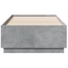 Cama Individual | Cama Para Adultos | Estructura De Cama Madera De Ingeniería Gris Hormigón 75x190 Cm Cfw10830