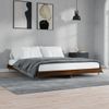 Cama Matrimonial | Cama Para Adultos | Estructura De Cama Madera Contrachapada Marrón Roble 120x200 Cm Cfw201695