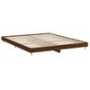 Cama Matrimonial | Cama Para Adultos | Estructura De Cama Madera Contrachapada Marrón Roble 150x200 Cm Cfw423452