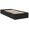 Cama Individual | Cama Para Adultos | Estructura De Cama Madera De Ingeniería Negra 100x200 Cm Cfw42272