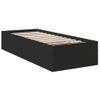 Cama Individual | Cama Para Adultos | Estructura De Cama Madera De Ingeniería Negra 100x200 Cm Cfw11911