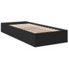 Cama Individual | Cama Para Adultos | Estructura De Cama Madera De Ingeniería Negra 75x190 Cm Cfw33942