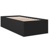 Cama Individual | Cama Para Adultos | Estructura De Cama Madera De Ingeniería Negra 75x190 Cm Cfw95468