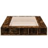 Cama Matrimonial | Cama Para Adultos | Estructura De Cama Madera De Ingeniería Roble Ahumado 120x190cm Cfw45382