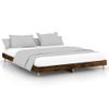 Cama Matrimonial | Cama Para Adultos | Estructura De Cama Madera Contrachapada Roble Ahumado 120x200cm Cfw420718