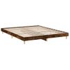 Cama Matrimonial | Cama Para Adultos | Estructura De Cama Madera Contrachapada Roble Ahumado 120x200cm Cfw420718