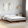 Cama Matrimonial | Cama Para Adultos | Estructura De Cama Madera De Ingeniería Roble Ahumado 120x200cm Cfw85481