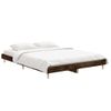 Cama Matrimonial | Cama Para Adultos | Estructura De Cama Madera Contrachapada Roble Ahumado 135x190cm Cfw624356