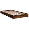 Cama Individual | Cama Para Adultos | Estructura De Cama Madera De Ingeniería Roble Humo 100x200 Cm Cfw41348