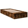 Cama Individual | Cama Para Adultos | Estructura De Cama Madera De Ingeniería Roble Humo 100x200 Cm Cfw93999