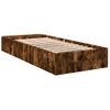 Cama Individual | Cama Para Adultos | Estructura De Cama Madera De Ingeniería Roble Humo 100x200 Cm Cfw93999