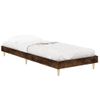 Cama Individual | Cama Para Adultos | Estructura De Cama Madera Contrachapada Roble Humo 75x190 Cm Cfw992648