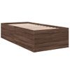 Cama Individual | Cama Para Adultos | Estructura De Cama Madera De Ingeniería Roble Marrón 75x190 Cm Cfw91223