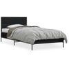 Cama Individual | Cama Para Adultos | Estructura De Cama Madera De Ingeniería Y Metal Negra 75x190 Cm Cfw75719