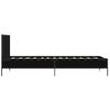 Cama Individual | Cama Para Adultos | Estructura De Cama Madera De Ingeniería Y Metal Negra 75x190 Cm Cfw75719