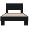 Cama Individual | Cama Para Adultos | Estructura De Cama Madera De Ingeniería Y Metal Negra 75x190 Cm Cfw66713