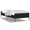 Cama Individual | Cama Para Adultos | Estructura De Cama Madera De Ingeniería Y Metal Negra 75x190 Cm Cfw37290