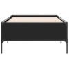 Cama Individual | Cama Para Adultos | Estructura De Cama Madera De Ingeniería Y Metal Negra 75x190 Cm Cfw37290