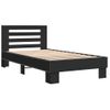 Cama Individual | Cama Para Adultos | Estructura De Cama Madera De Ingeniería Y Metal Negra 75x190 Cm Cfw44136