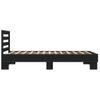 Cama Individual | Cama Para Adultos | Estructura De Cama Madera De Ingeniería Y Metal Negra 75x190 Cm Cfw44136