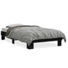 Cama Individual | Cama Para Adultos | Estructura De Cama Madera De Ingeniería Y Metal Negra 75x190 Cm Cfw68927