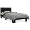 Cama Individual | Cama Para Adultos | Estructura De Cama Madera De Ingeniería Y Metal Negra 90x190 Cm Cfw91673