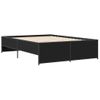 Cama Matrimonial | Cama Para Adultos | Estructura De Cama Madera De Ingeniería Y Metal Negro 120x200cm Cfw23866