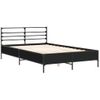 Cama Matrimonial | Cama Para Adultos | Estructura De Cama Madera De Ingeniería Y Metal Negro 120x200cm Cfw31623