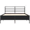 Cama Matrimonial | Cama Para Adultos | Estructura De Cama Madera De Ingeniería Y Metal Negro 120x200cm Cfw31623